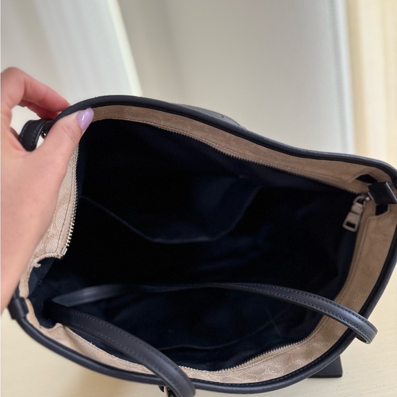 Coach Beige and Blue Tote Bag - Picture 3 of 5